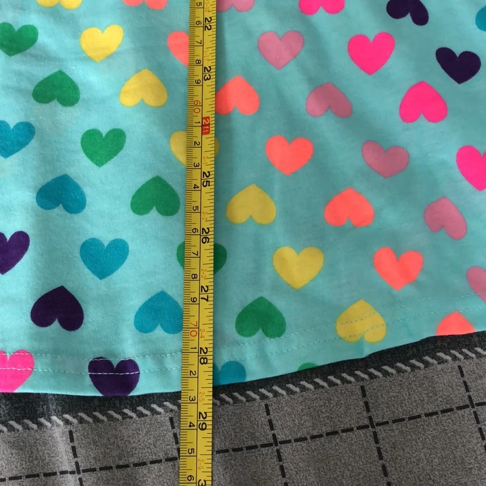 The Children's‎ Place Dress Girls Size Large 10/12 Blue with Hearts - Picture 7 of 9